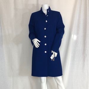 Royal Blue Military Inspired Coat Mid